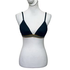 Faherty Sia Bikini Top In Navy Blue Swim Wear Triangle Women’s Size S